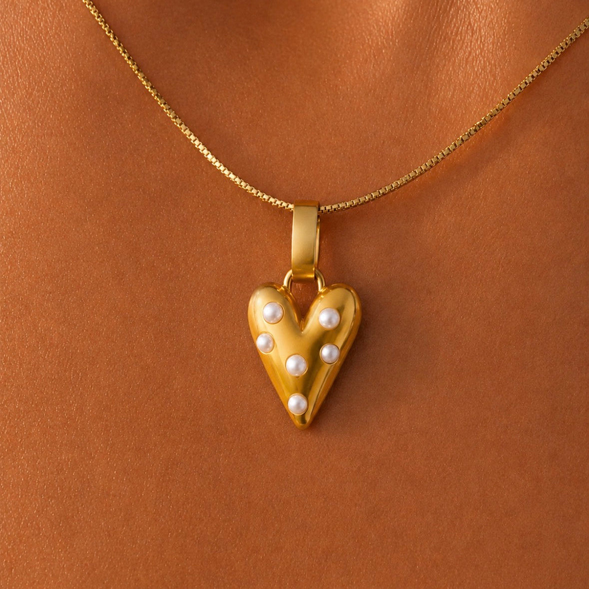 Mini Paradise Heart Necklace Gold