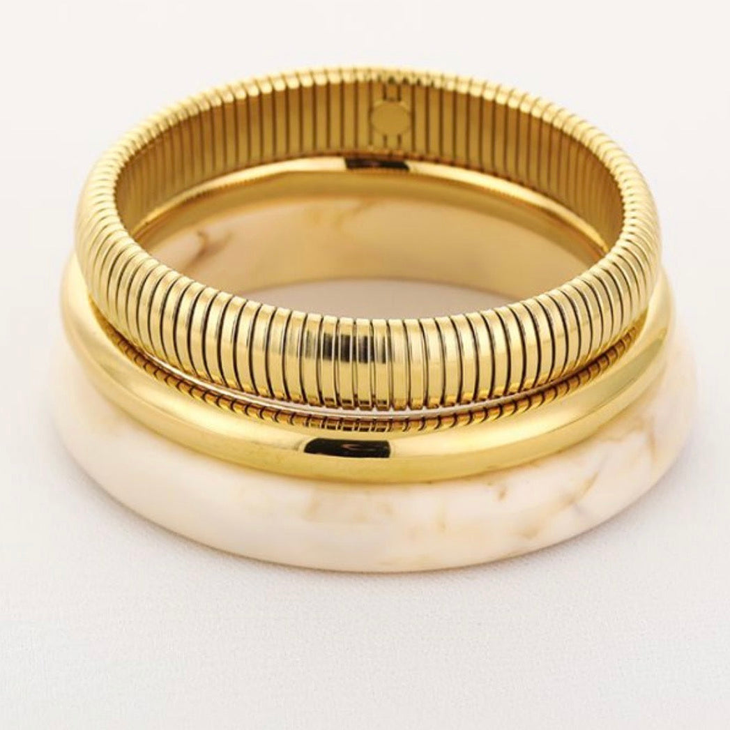 Maybel triple Bangles Gold