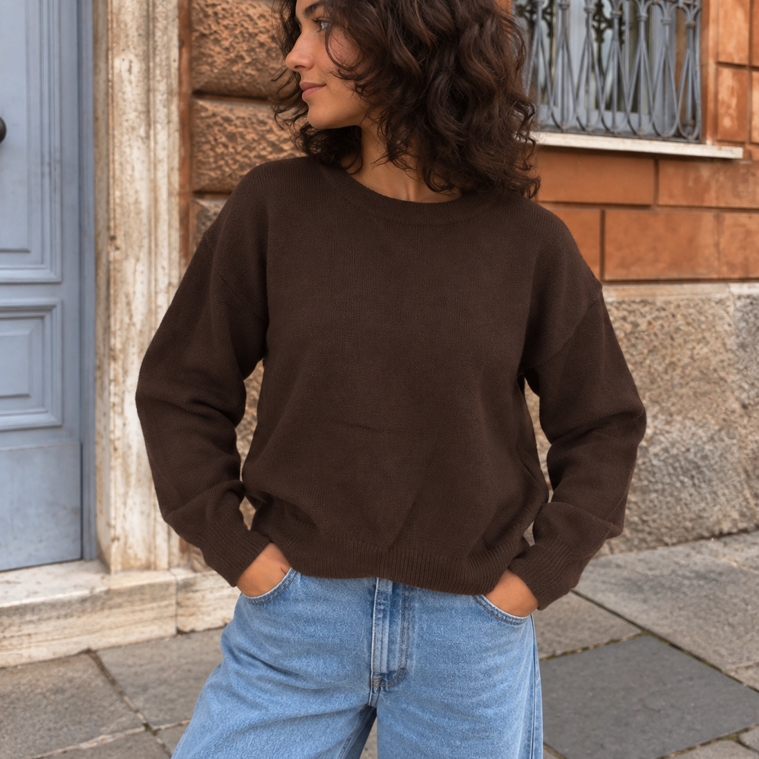 Kiki Lace Sweater Brown