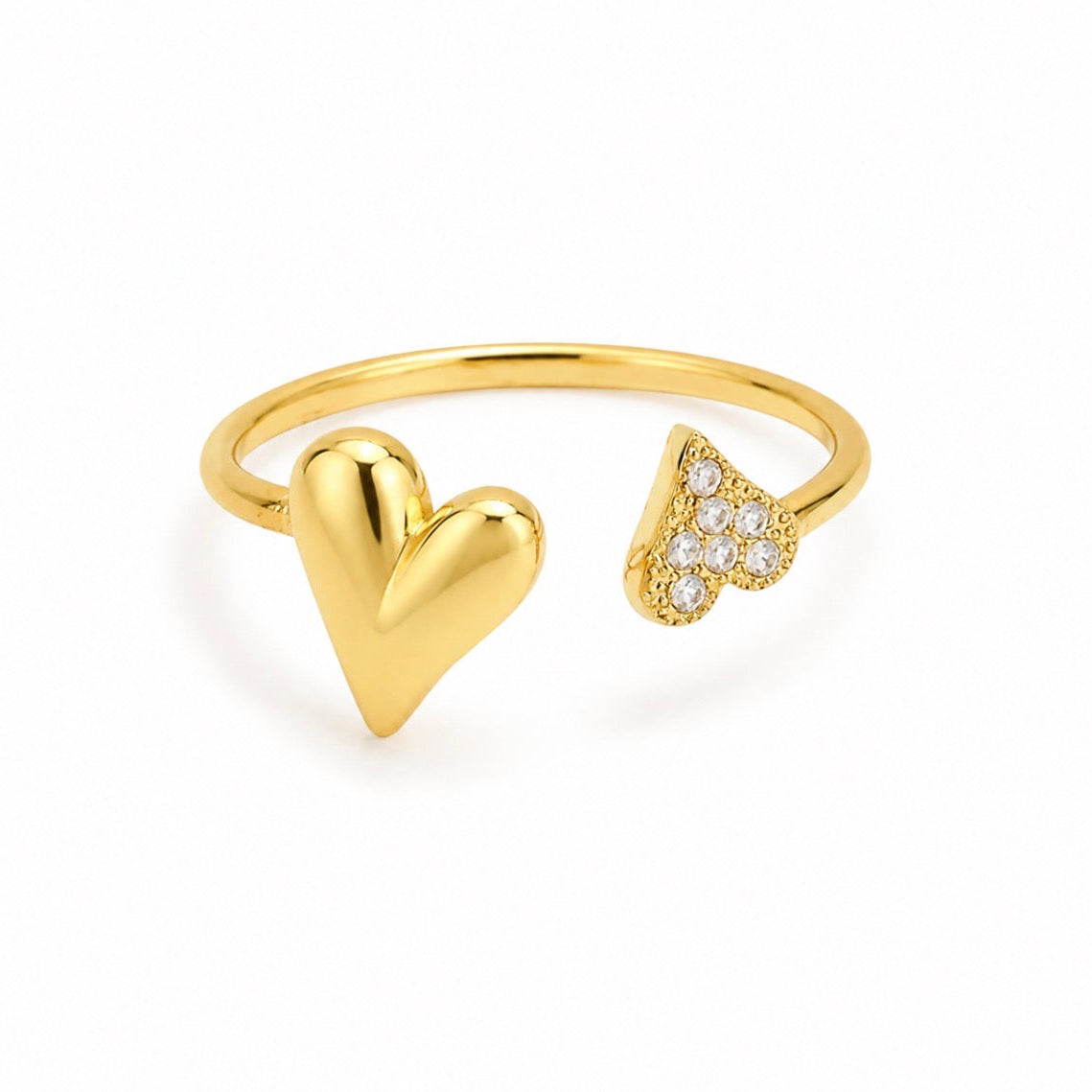 Double Mini Heart Ring Gold