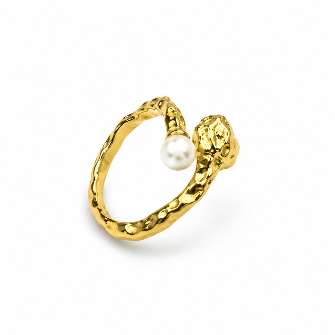 Dot & Pearl Ring Gold