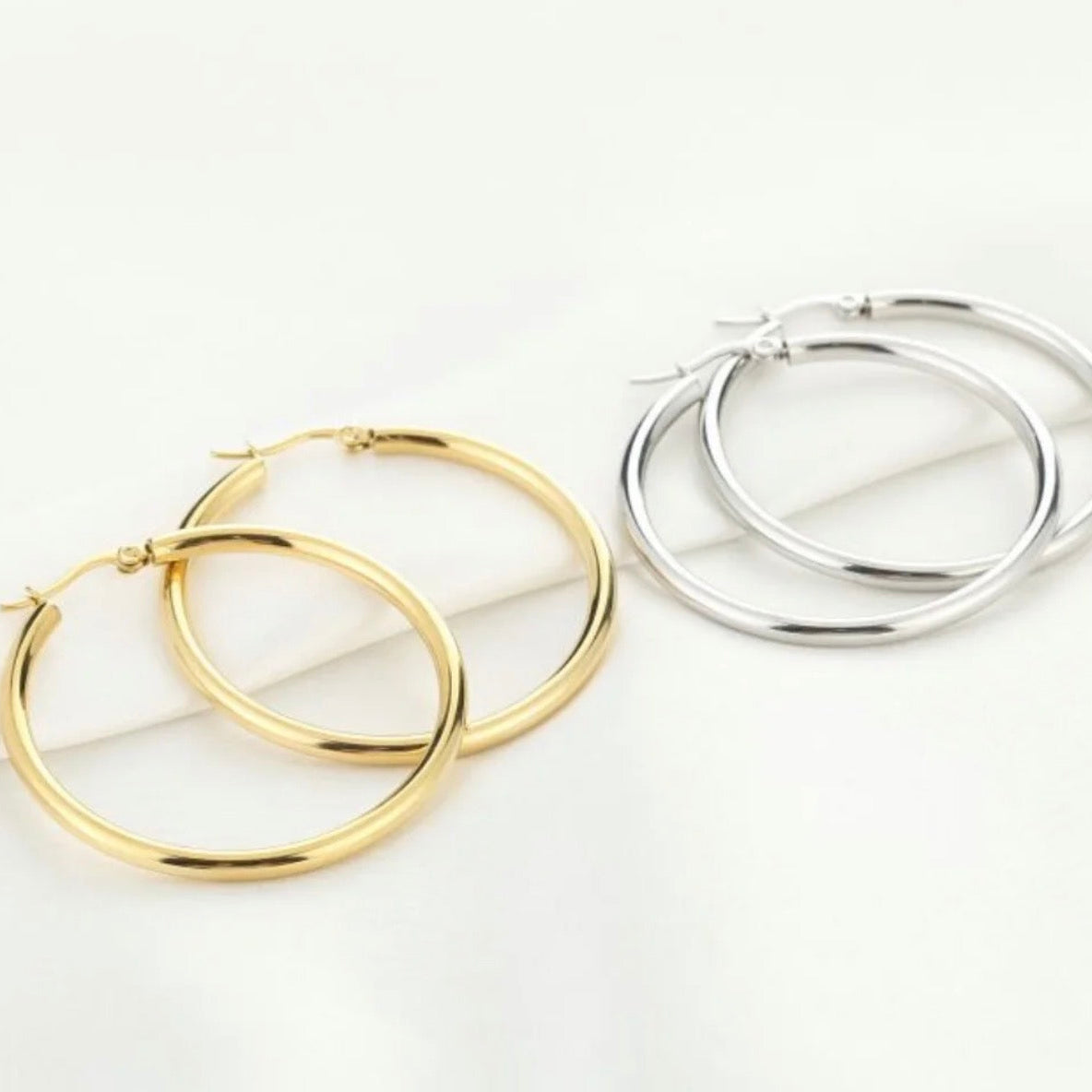 Classic Hoops Earrings Silver