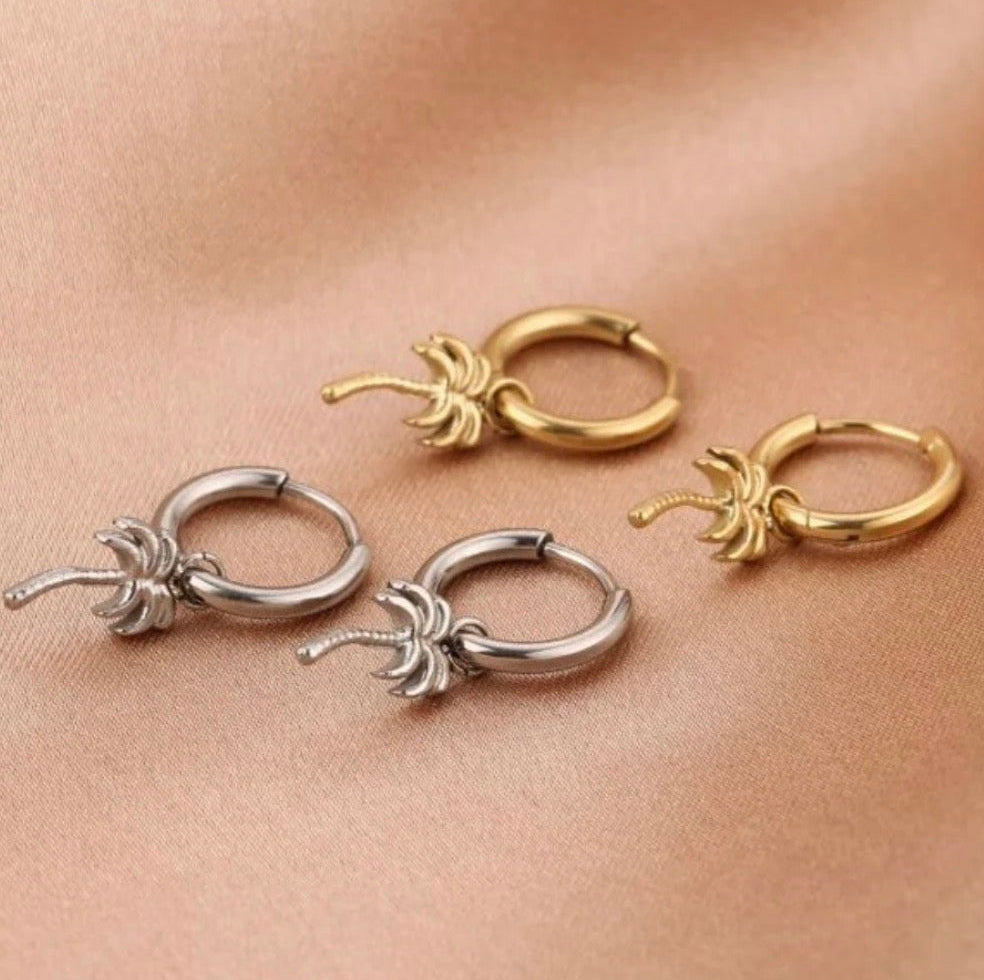 Little Palm Tree Earrings Gold