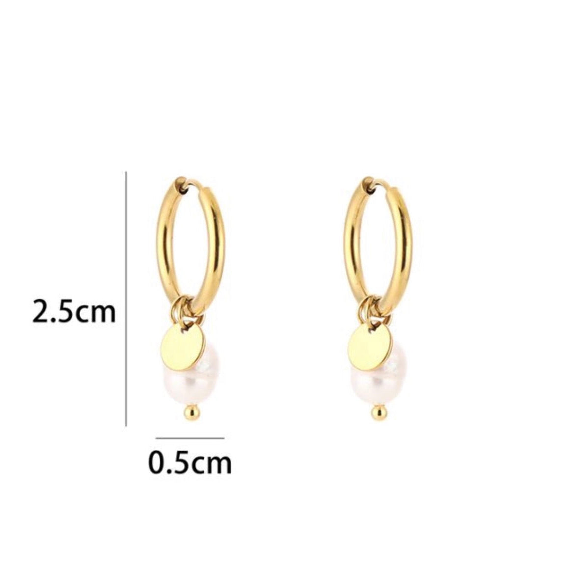 Dots & Pearl Earrings Gold