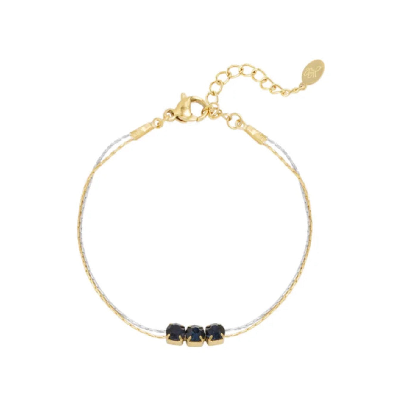 Black Bracelet Silver & Gold