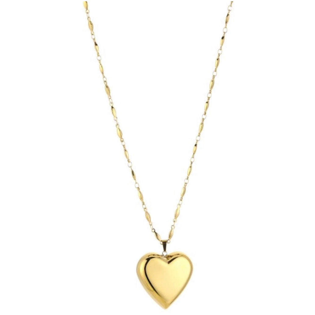 Trendy Long Heart Necklace Gold
