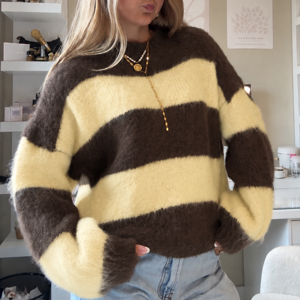 Milano Sweater Brown & Butter Yellow