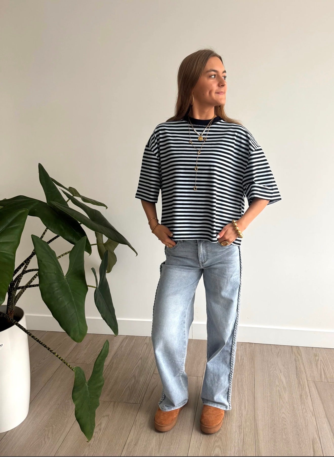 Bailey Striped T-shirt Light Blue & Navy