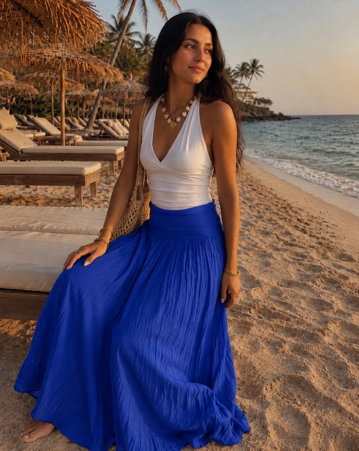 Camille Long Skirt Kobalt