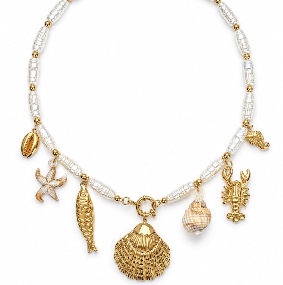 Pearls by the sea Necklace Gold