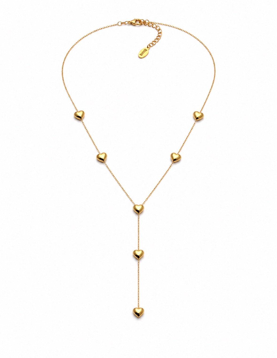 Y Hearts Necklace Gold