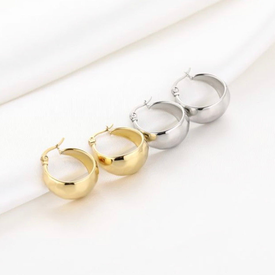 Small Cute Hoops Earrings Silver