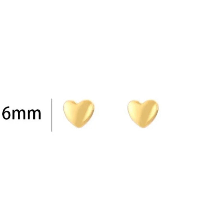 Mini Hearts Earstuds Gold