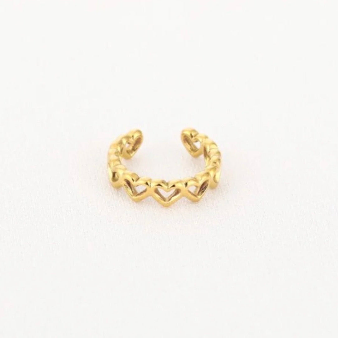 Hearts Earcuf Gold