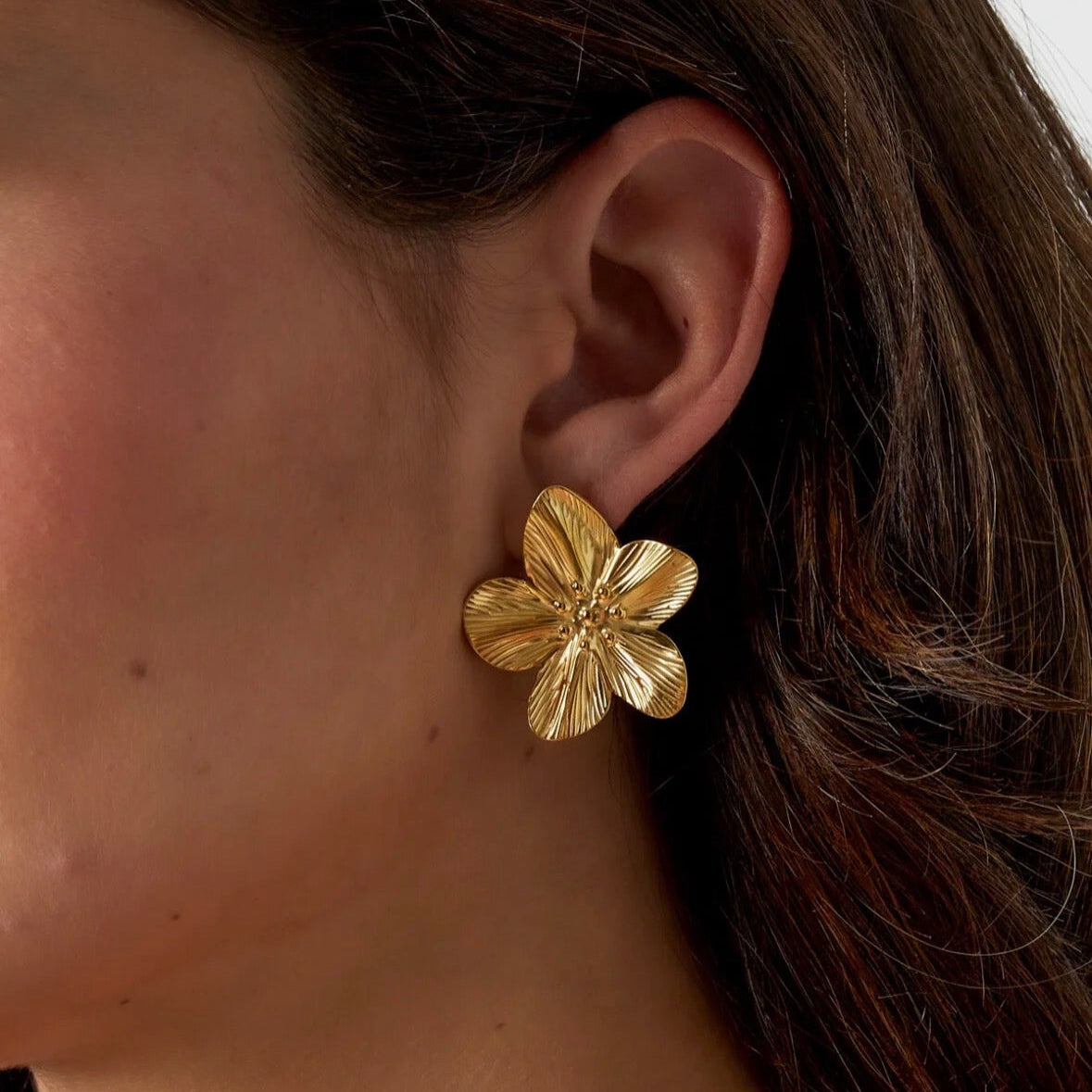 Tropical Flower Earrings Silver