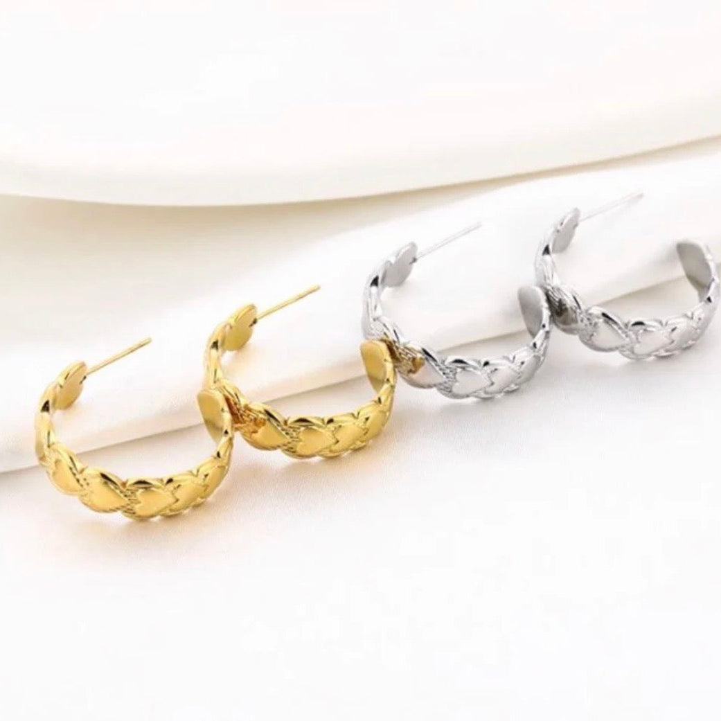 Hearts Hoops Silver