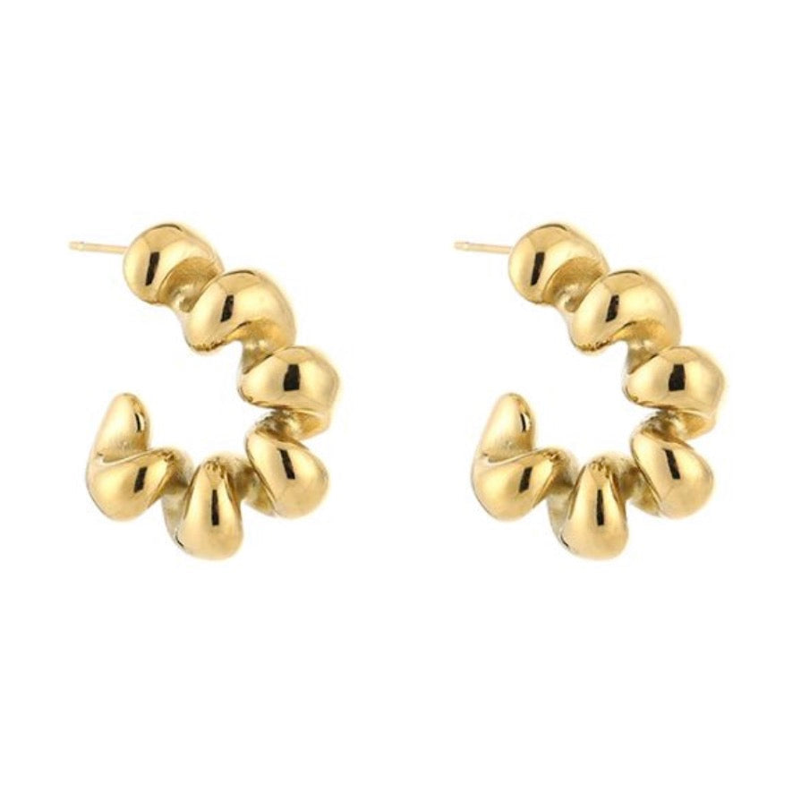 Swirl Chuncky Earrings Gold