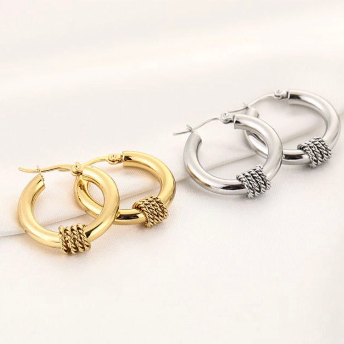 Ella Hoop Earrings Silver
