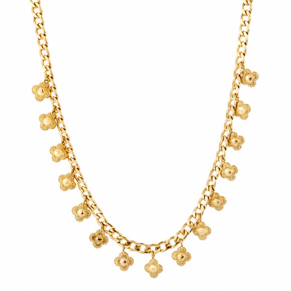 Simply Clovers Necklace Gold