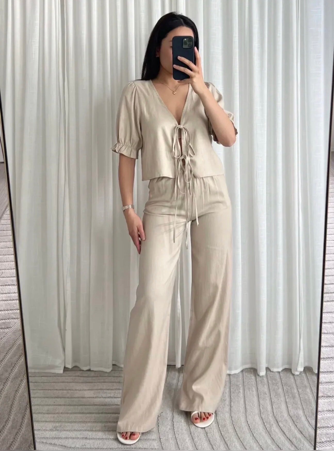 Lula Linen Pants Beige (Tall Proof)