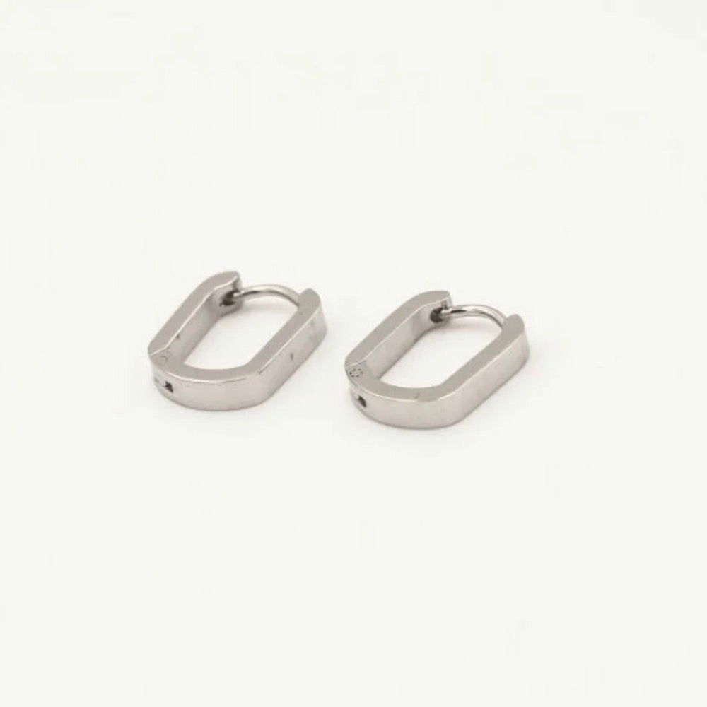 Mini Oval Hoops Silver