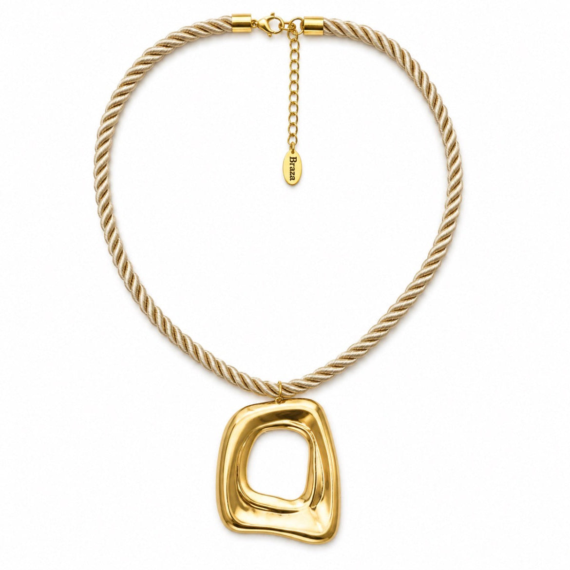 Square Necklace Beige