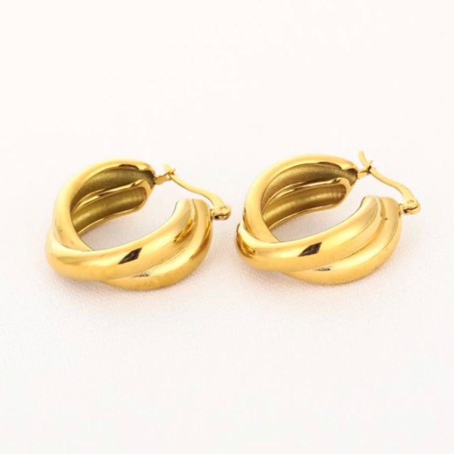 Double Hoops Gold