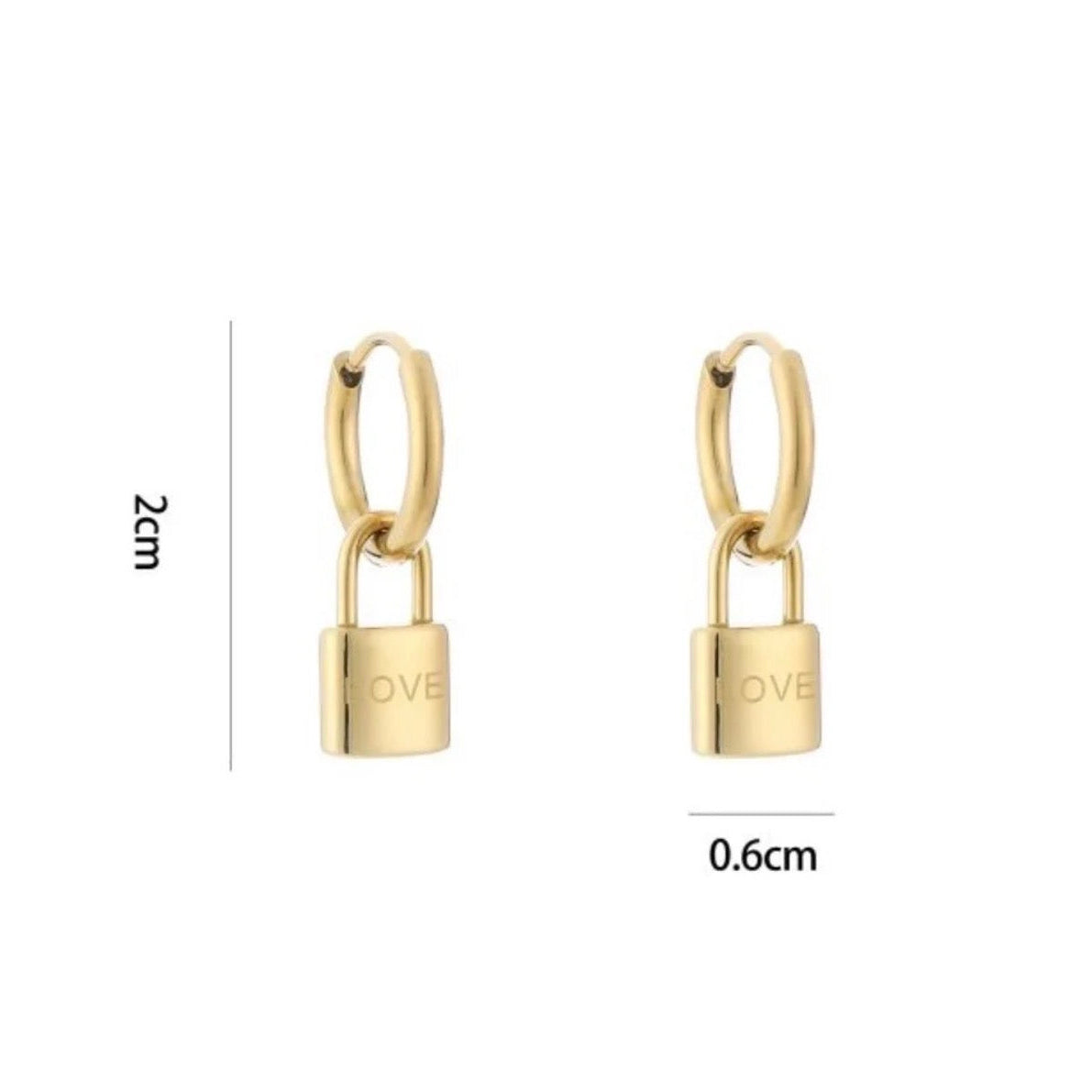 Lock Earrings Gold