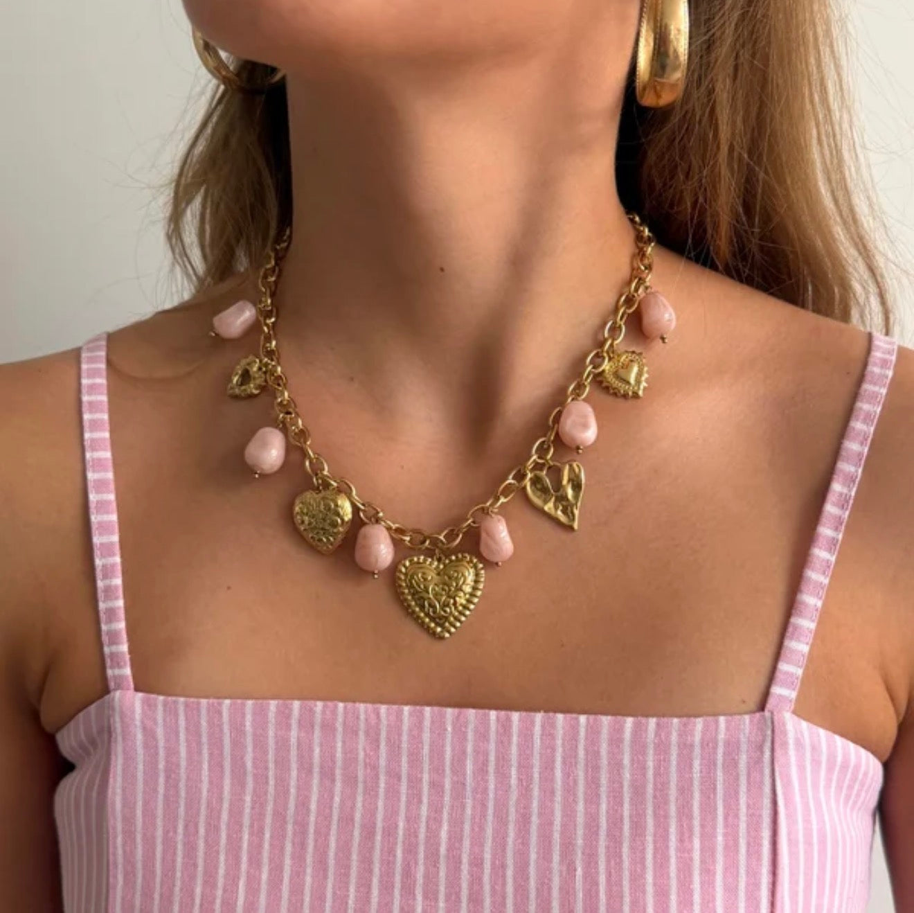 Blair Necklace Rose & White