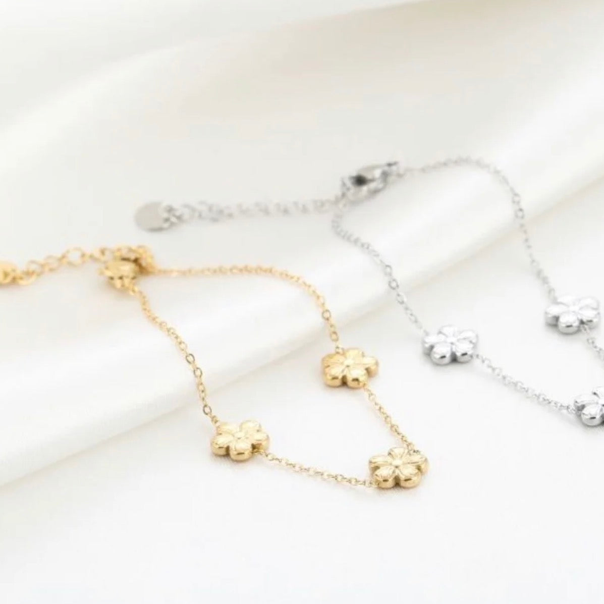 Multi flower Bracelet Silver