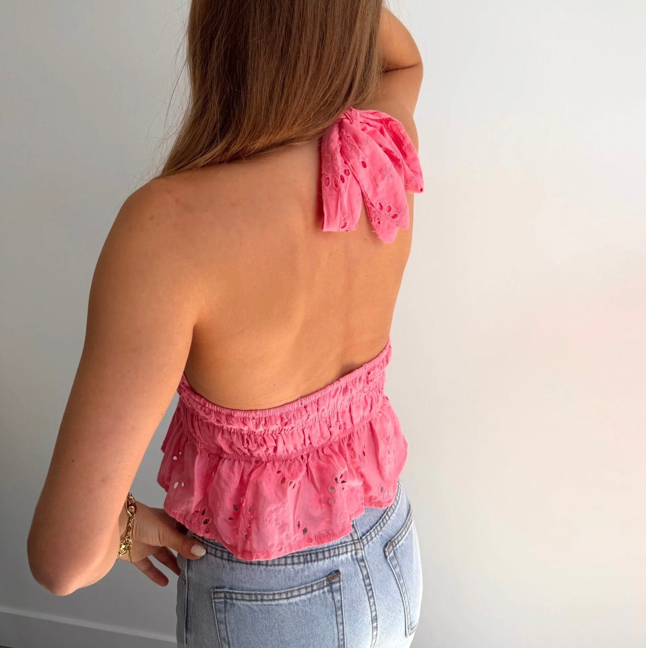 Lea Halter Blouse Navy
