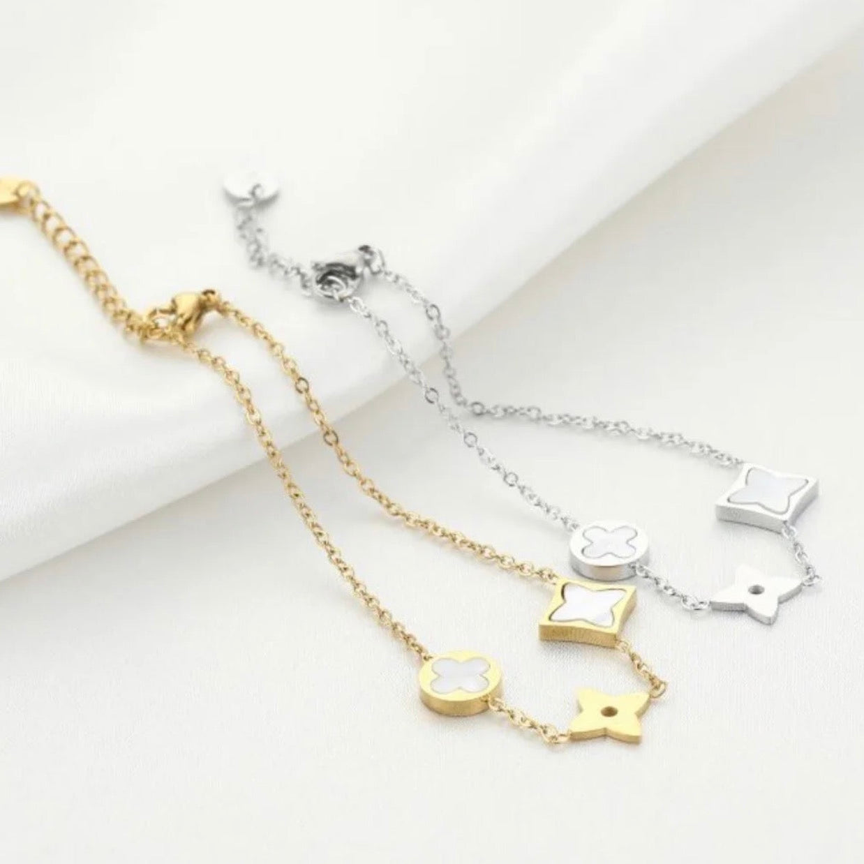 White Clover Bracelet Silver