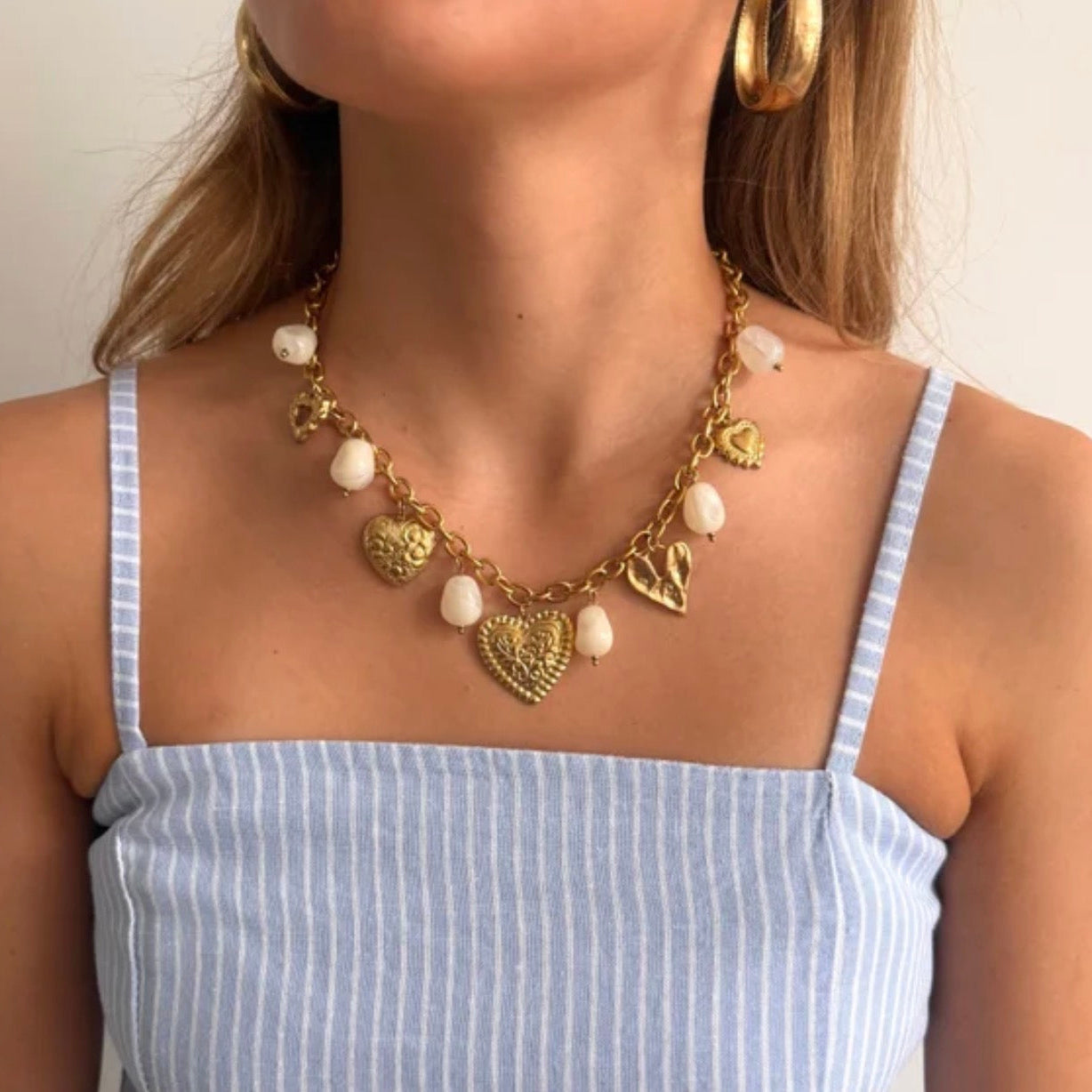 Blair Necklace White & Gold