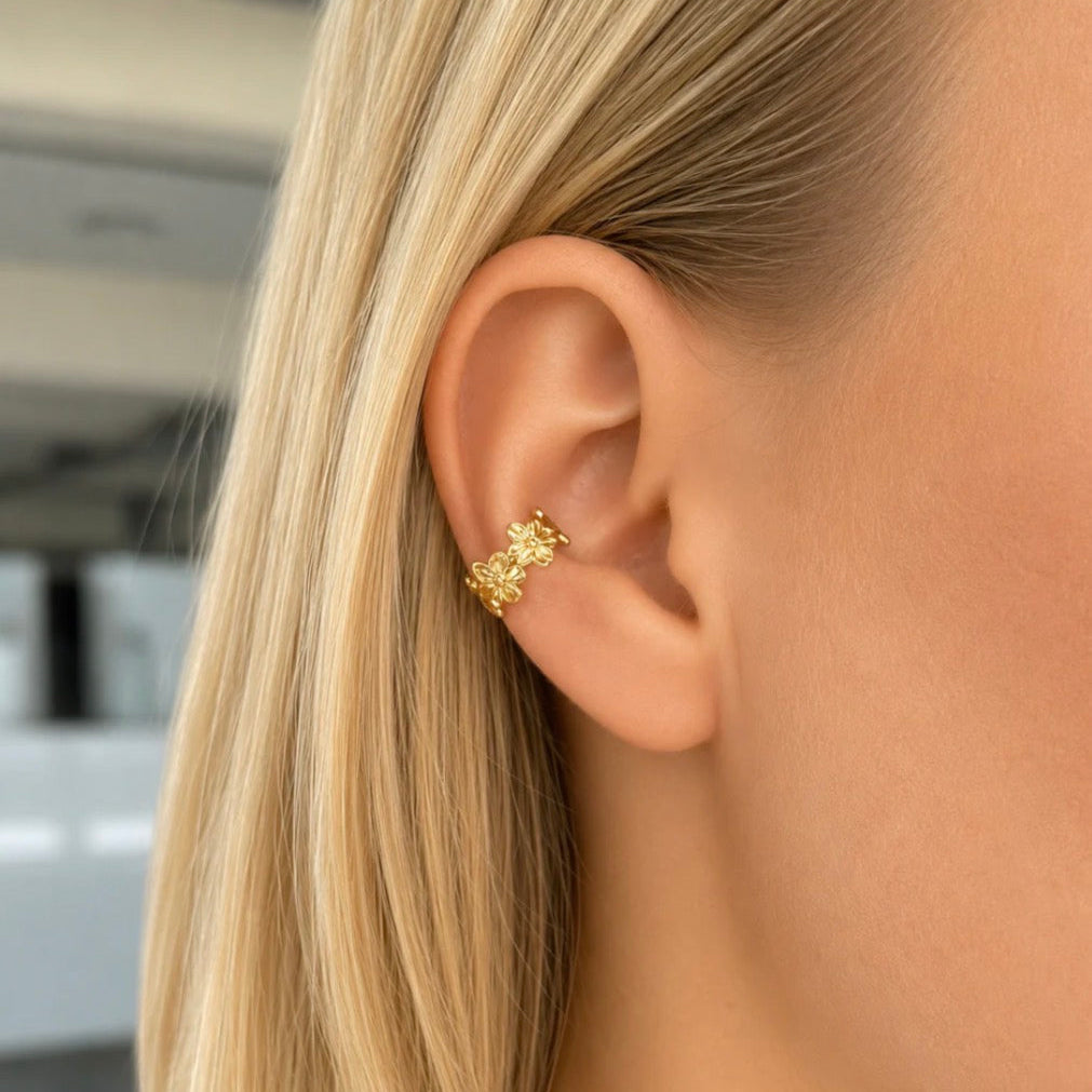 Lotus Flower Earcuff Gold