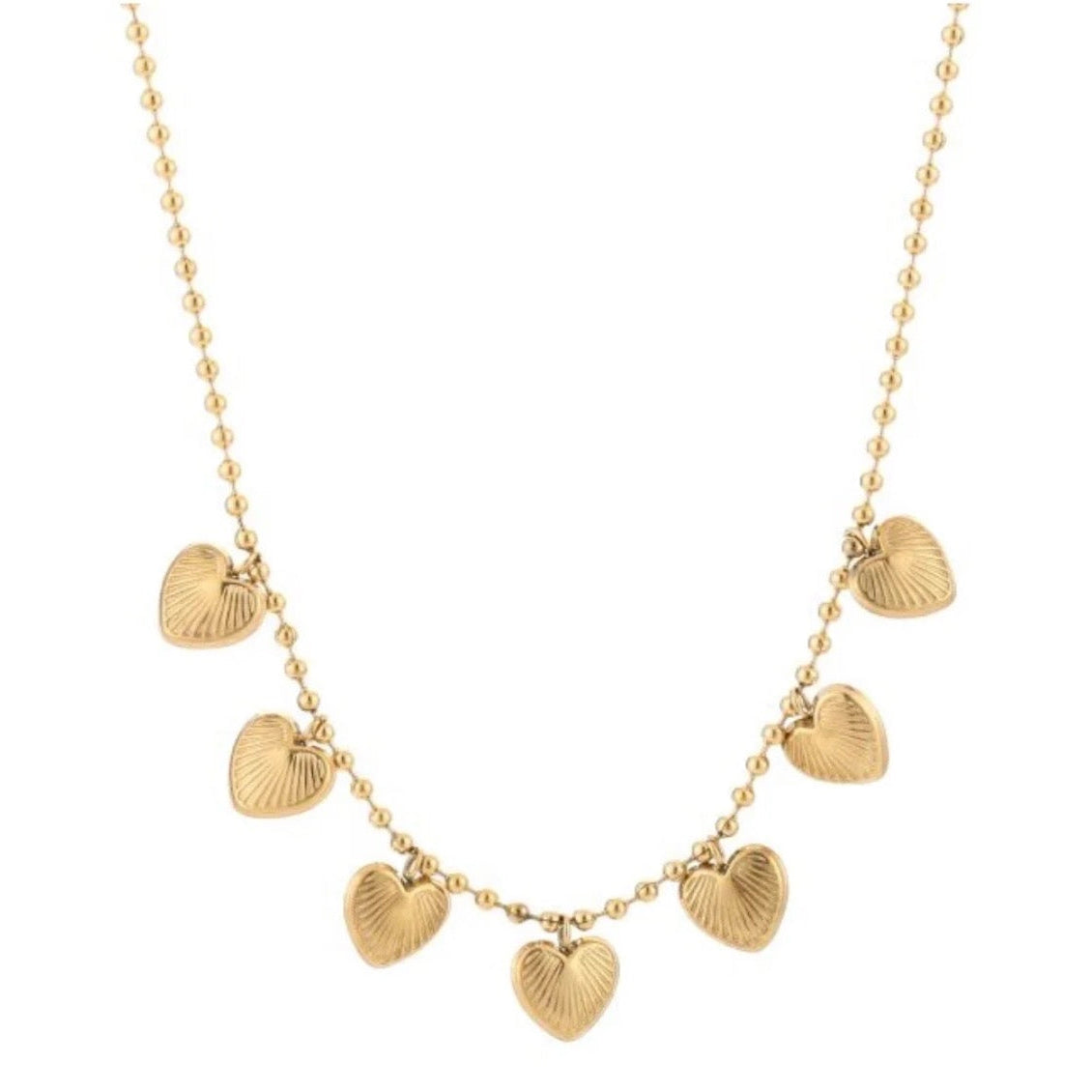 Multi Hearts Necklace Gold