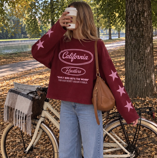 California Star Longsleeve Bordeaux