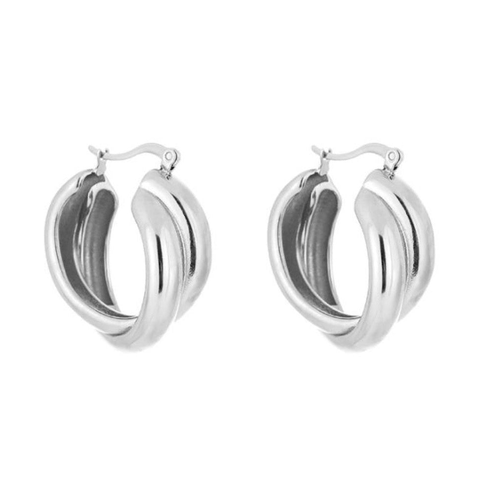 Double Hoops Silver