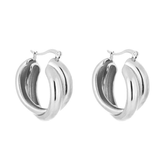 Double Hoops Silver