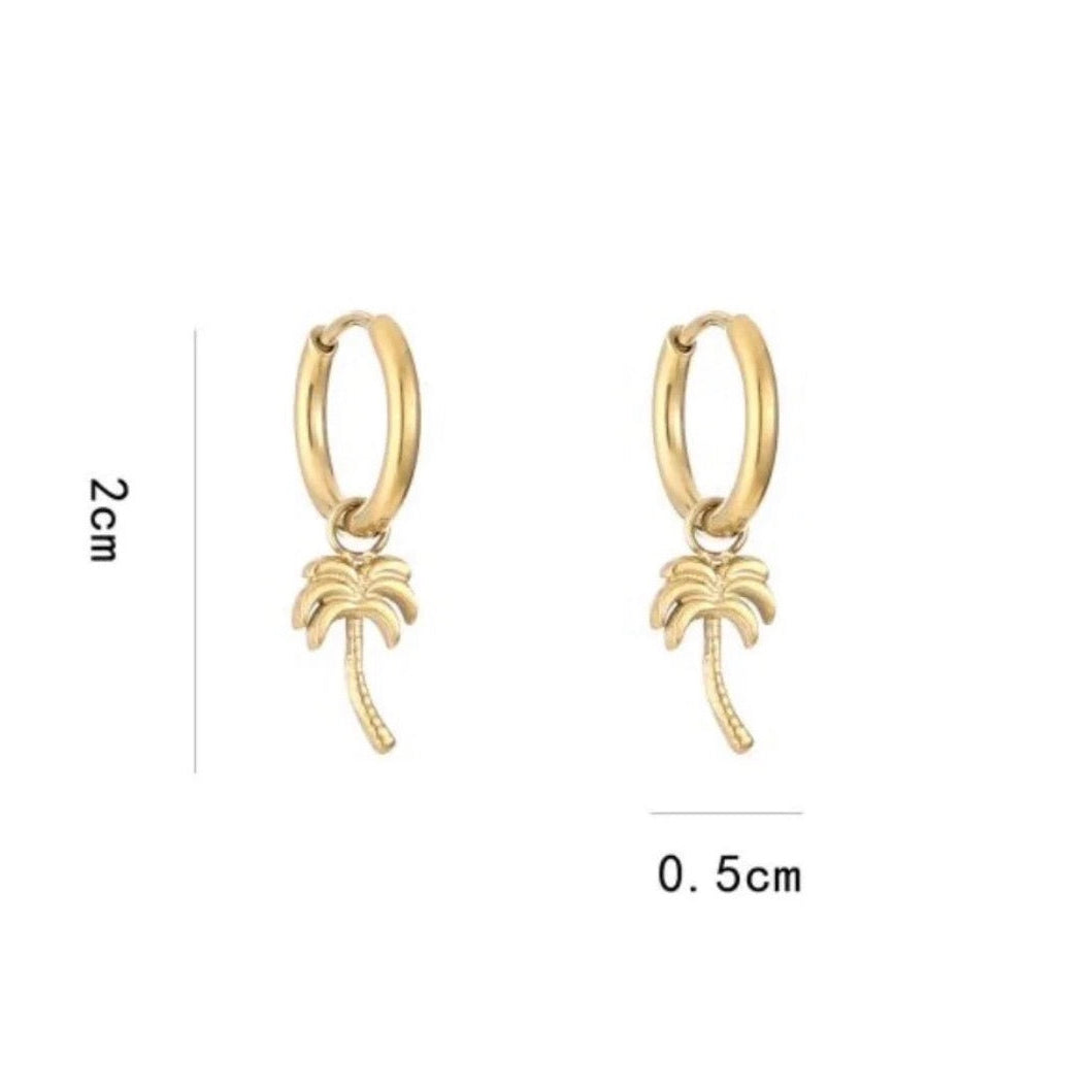 Little Palm Tree Earrings Gold