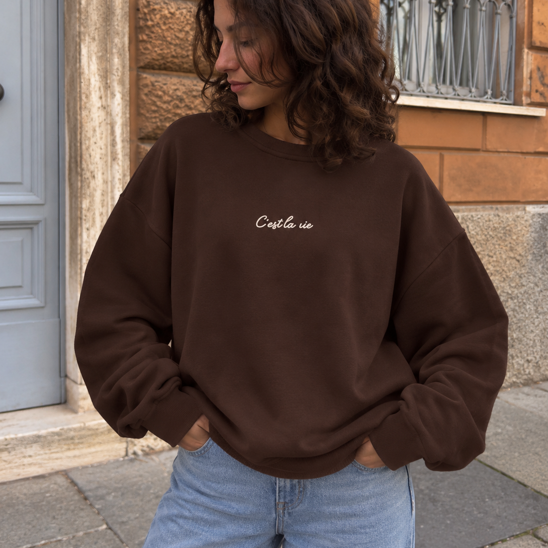 C’est La Vie Sweater Brown