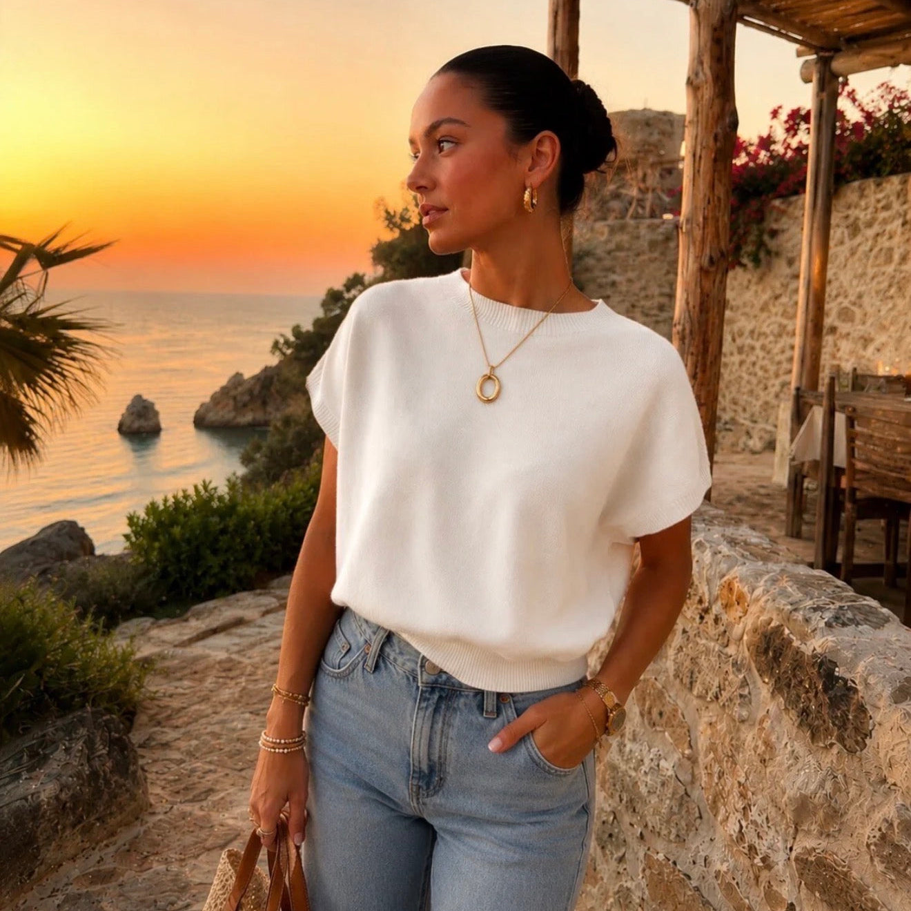 Lynn Top White