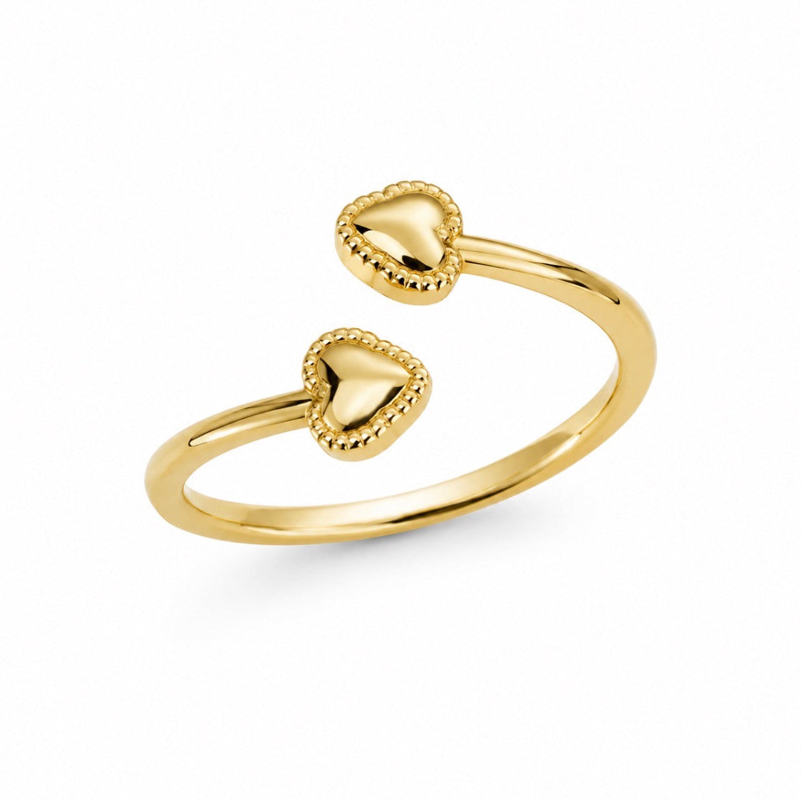 Double Heart Ring Gold