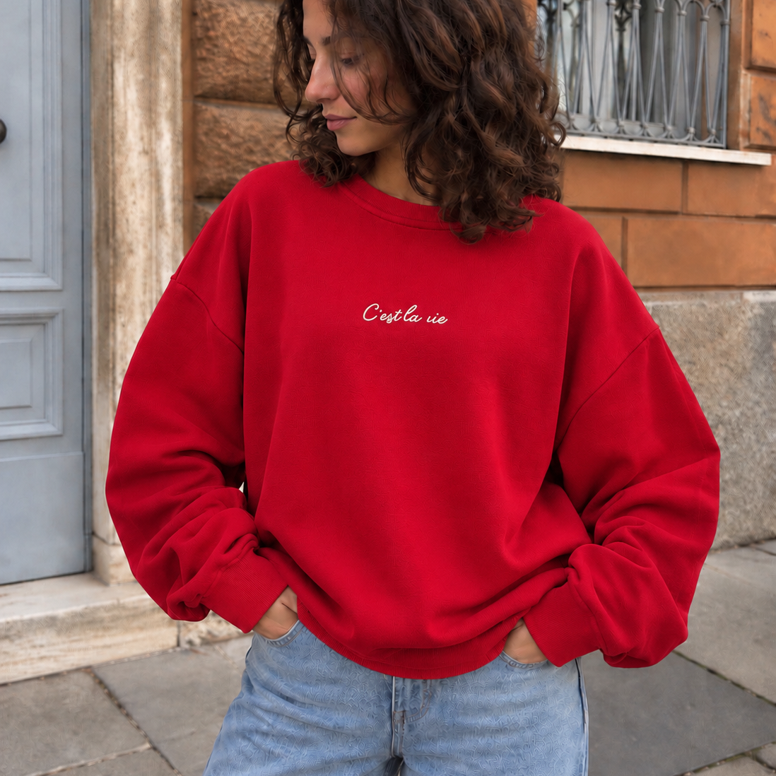 C’est La Vie Sweater Red