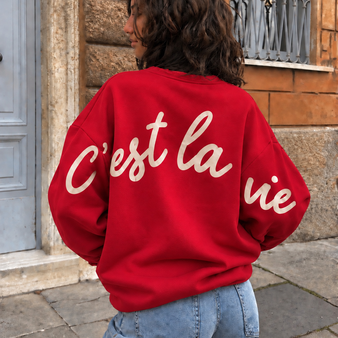 C’est La Vie Sweater Red