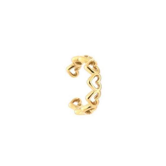 Hearts Earcuf Gold
