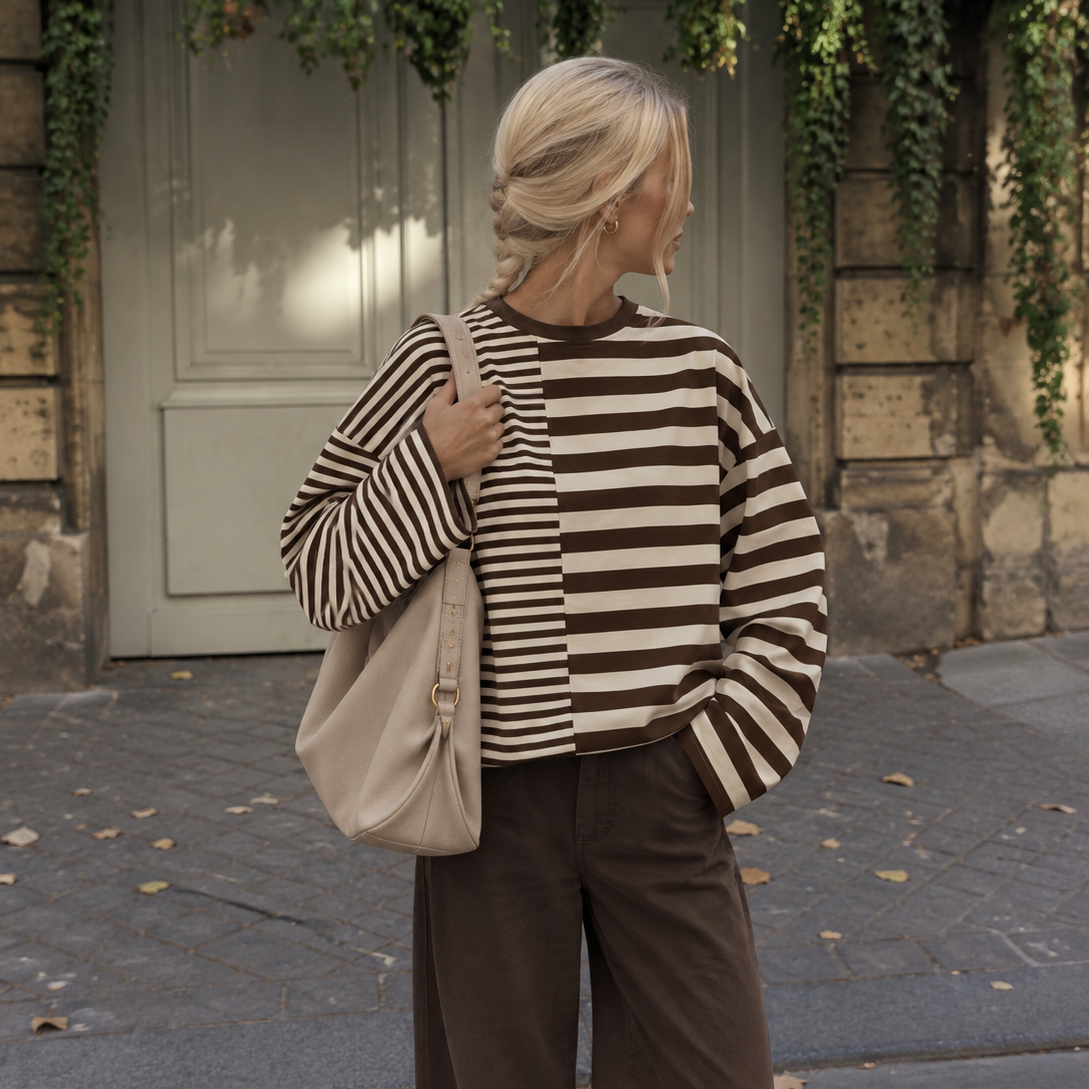 Hailey Striped Longsleeve Beige & Brown