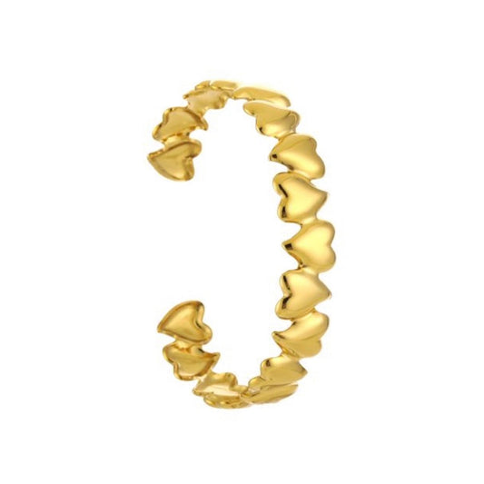 Multi Heart Bangle Gold