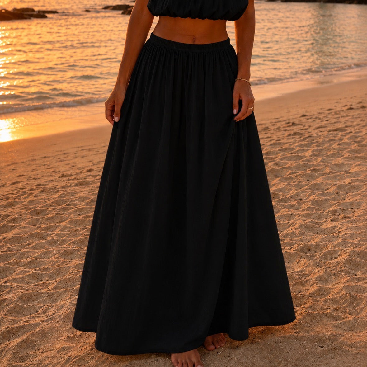 Louise Long Skirt Black