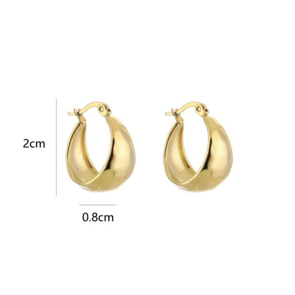 Small Cute Hoops Earrings Gold