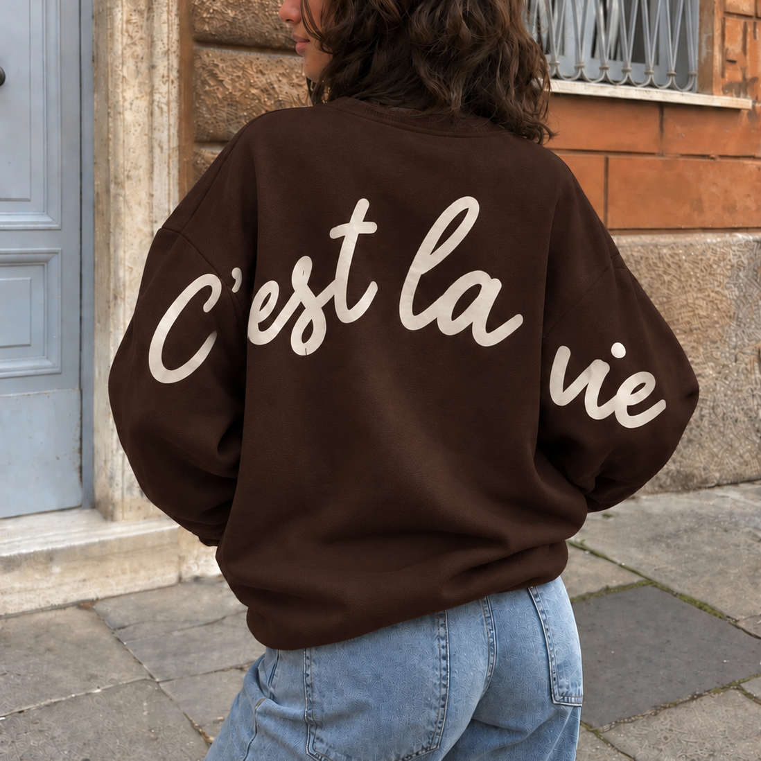 C’est La Vie Sweater Brown